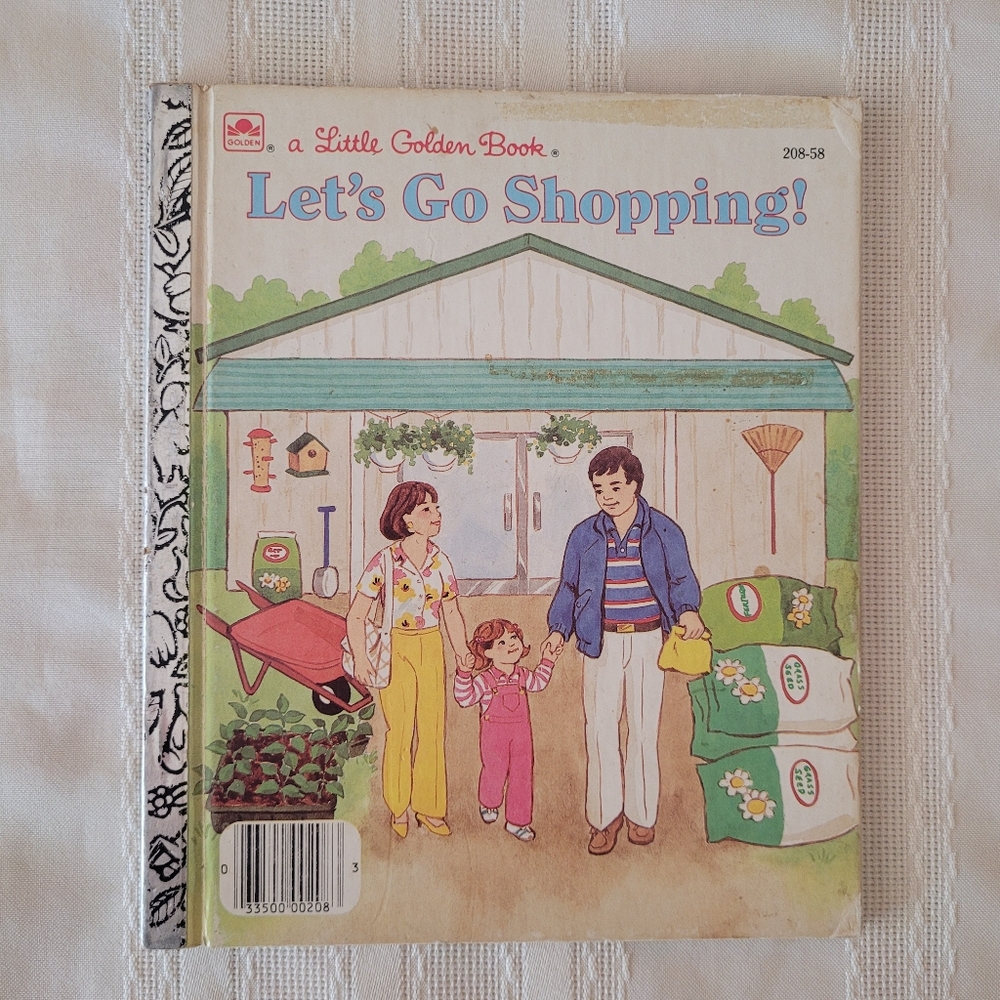 Little Golden Book Let's Go Shopping! Children's Book Copyright 1988 EUC